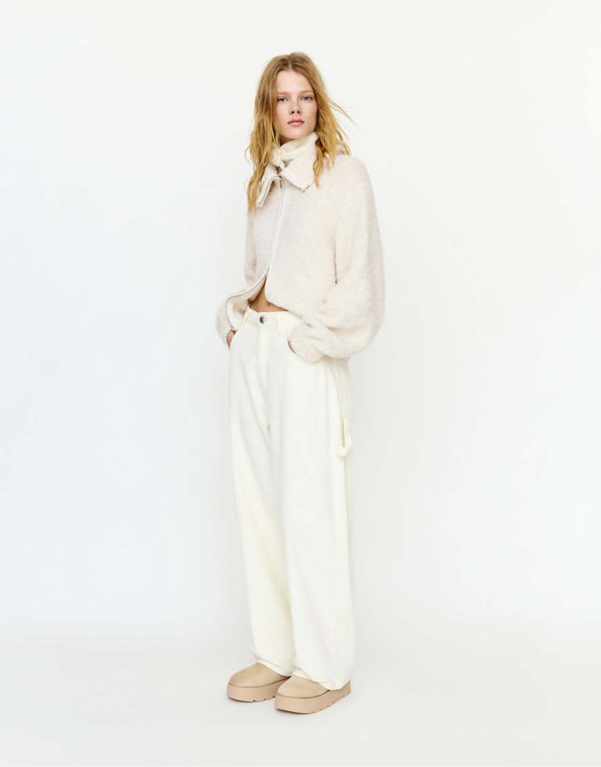 Pull & Bear - Hose aus Cord in Beige mit Ballonschnitt-Neutral von Pull & Bear