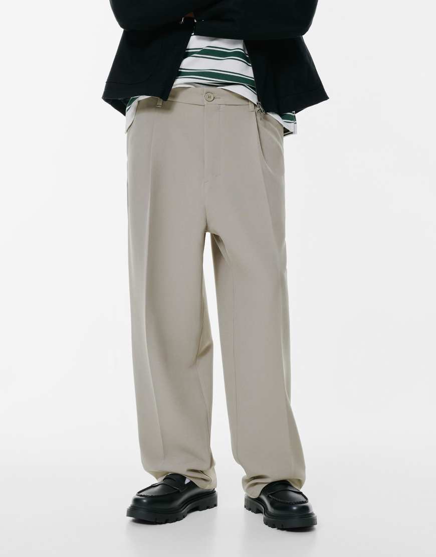 Pull & Bear - Hose in Taupe mit elegantem Schnitt-Grau von Pull & Bear