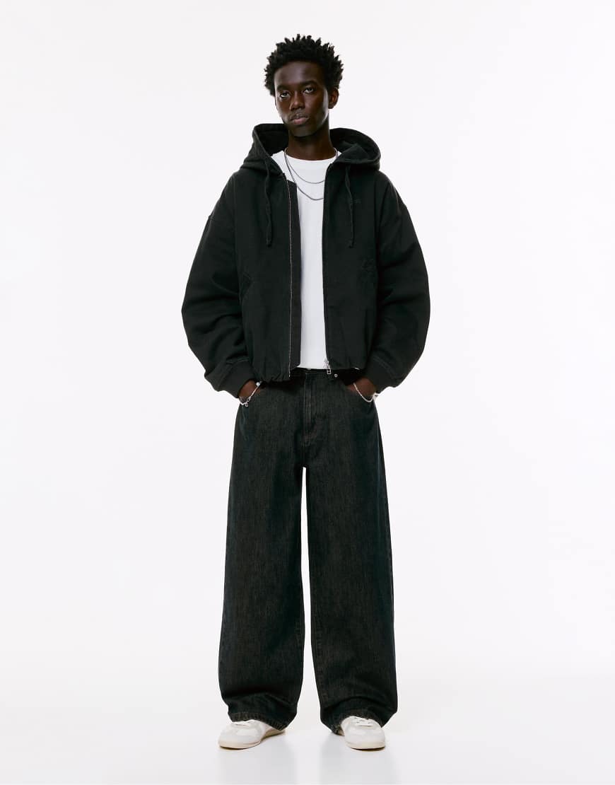 Pull & Bear - Jeans in Grünblau mit weitem Bein von Pull & Bear