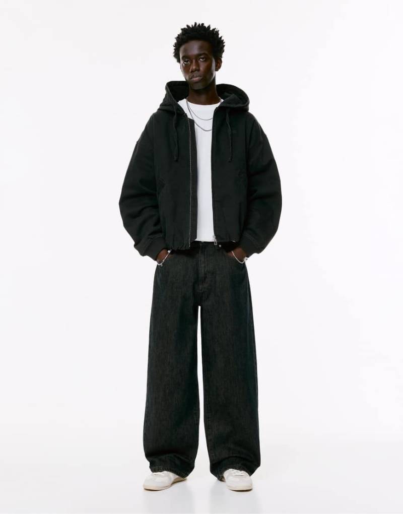 Pull & Bear - Jeans in Grünblau mit weitem Bein von Pull & Bear