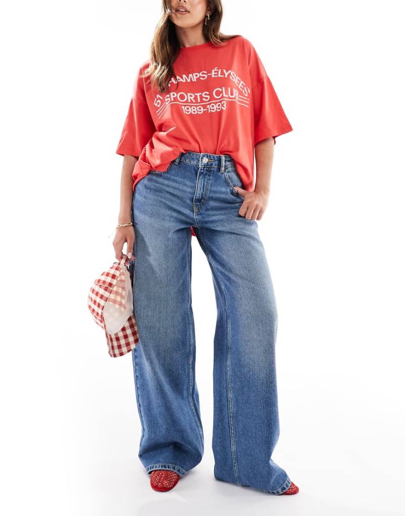 Pull & Bear - Jeans mit weitem Bein in Blau von Pull & Bear