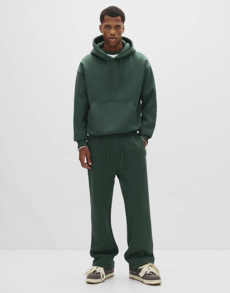 Pull & Bear - Jogginghose aus schwerem Material in Flaschengrün von Pull & Bear