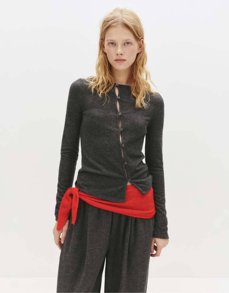 Pull & Bear - Jogginghose in Grau mit weitem Bein von Pull & Bear