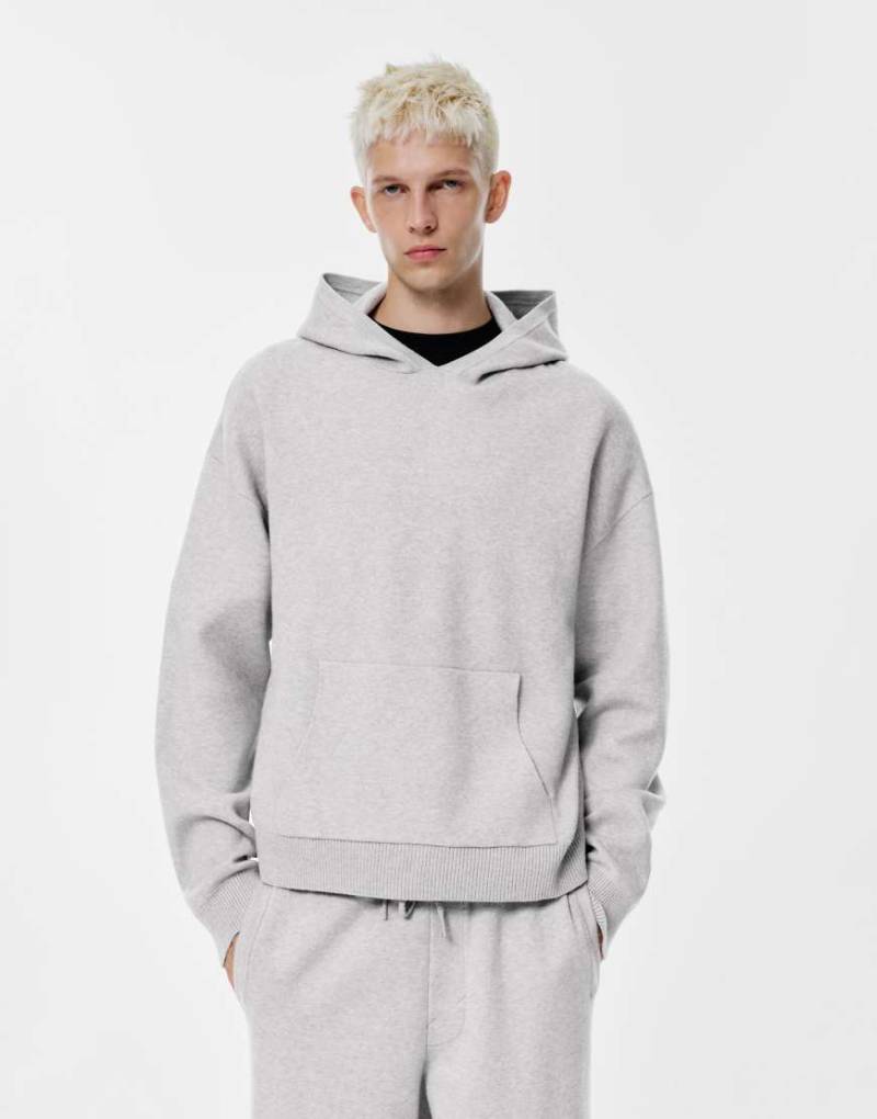 Pull & Bear - Kapuzenpullover in meliertem Grau von Pull & Bear