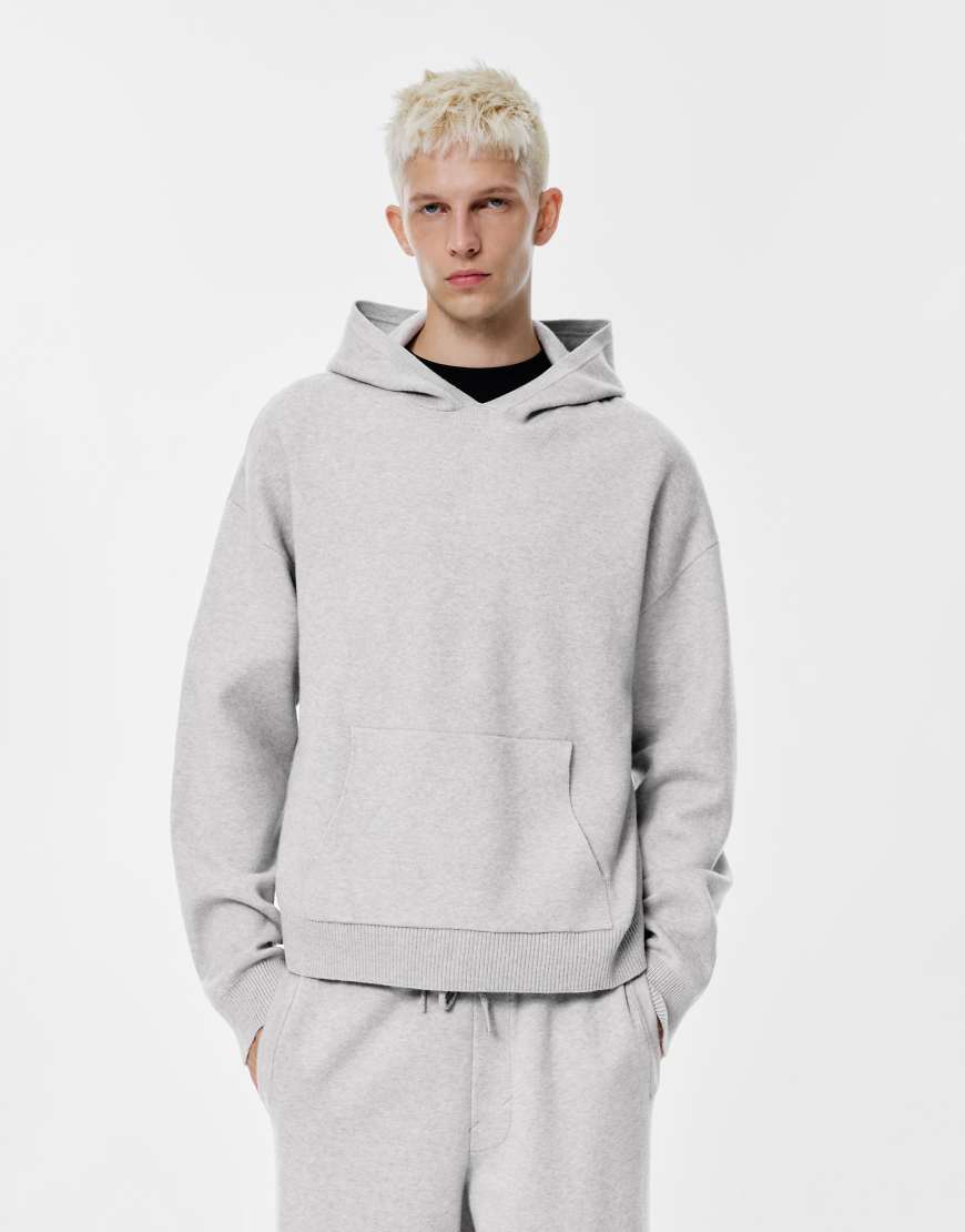 Pull & Bear - Kapuzenpullover in meliertem Grau von Pull & Bear