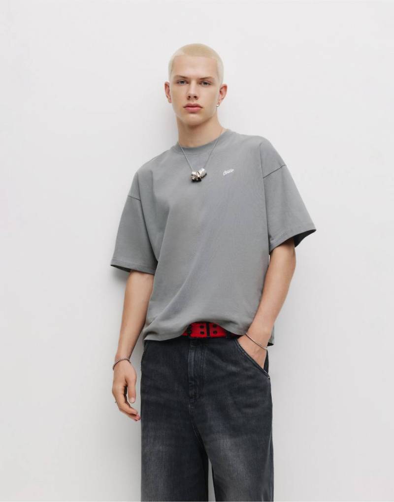 Pull & Bear - Kastiges T-Shirt in Blau mit „STWD"-Logo von Pull & Bear