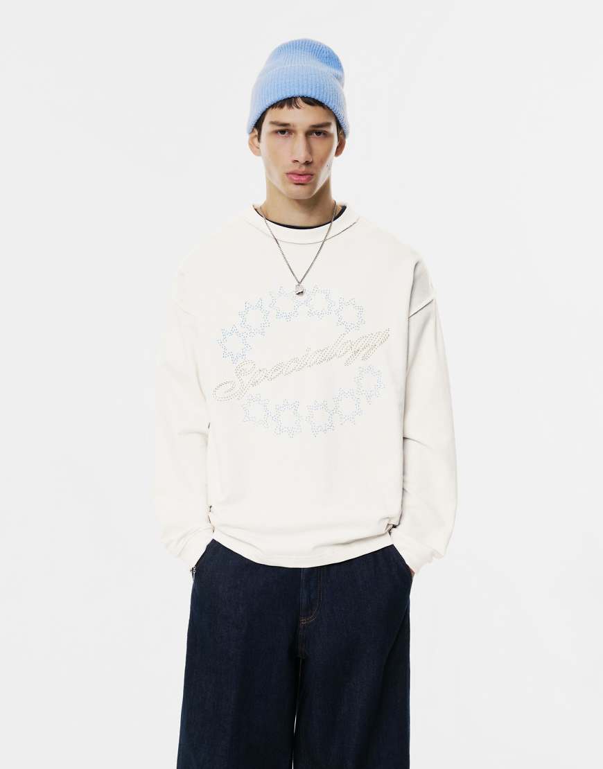 Pull & Bear - Kastiges T-Shirt in Wollweiß von Pull & Bear