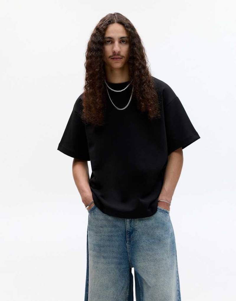 Pull & Bear - Kurzärmliges Basic-Sweatshirt in Schwarz von Pull & Bear