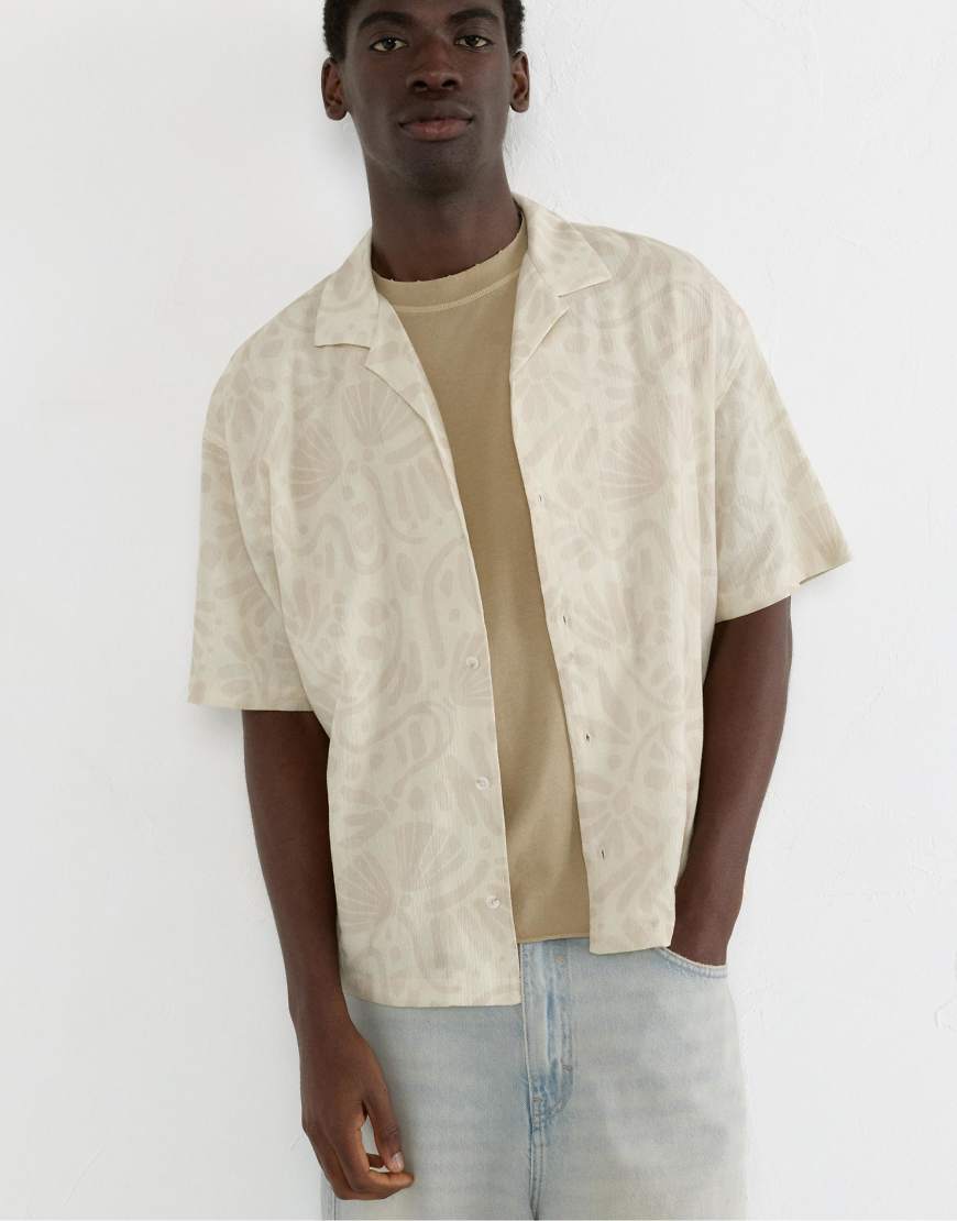 Pull & Bear - Kurzärmliges Hemd in gemustertem Sand-Neutral Pull & Bear - Kurzärmliges Hemd in gemustertem Sand-Neutral von Pull & Bear