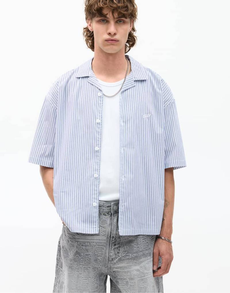 Pull & Bear - Kurzärmliges Hemd mit STWD-Streifenmuster-Bunt von Pull & Bear