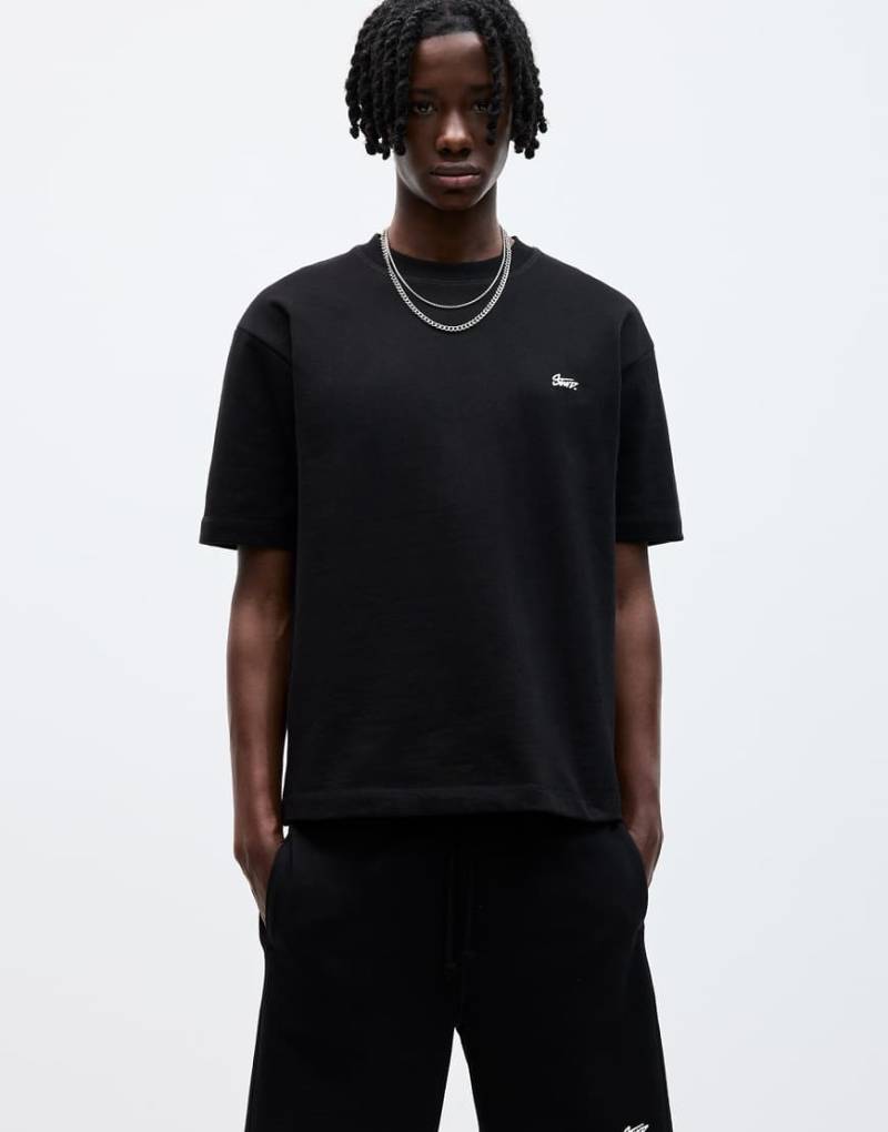Pull & Bear - Kurzärmliges Sweatshirt in Schwarz mit „STWD"-Print von Pull & Bear