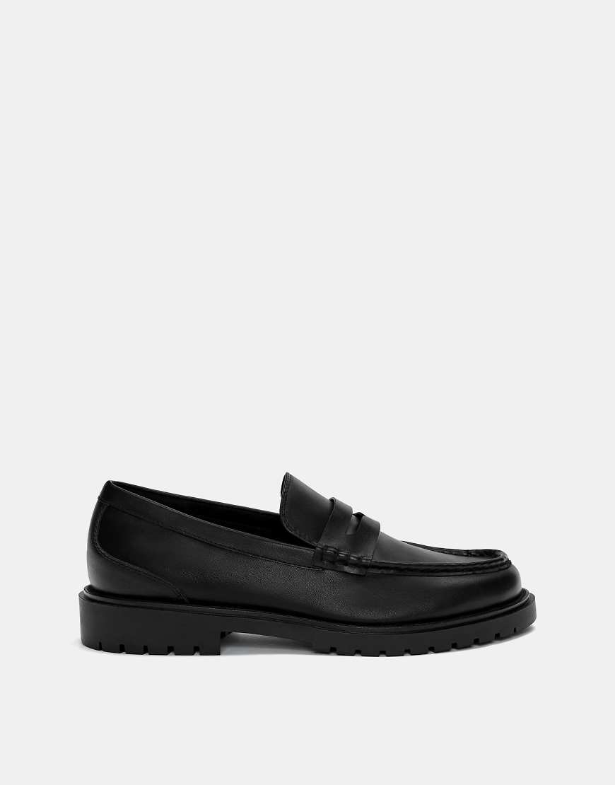 Pull & Bear - Loafer in Schwarz mit dicker Sohle von Pull & Bear