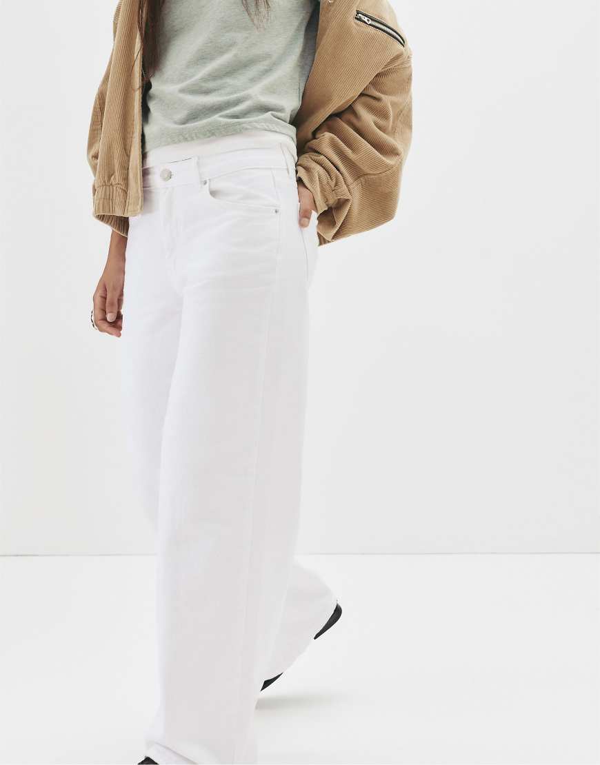 Pull & Bear - Locker sitzende Oversize-Jeans in Weiß von Pull & Bear