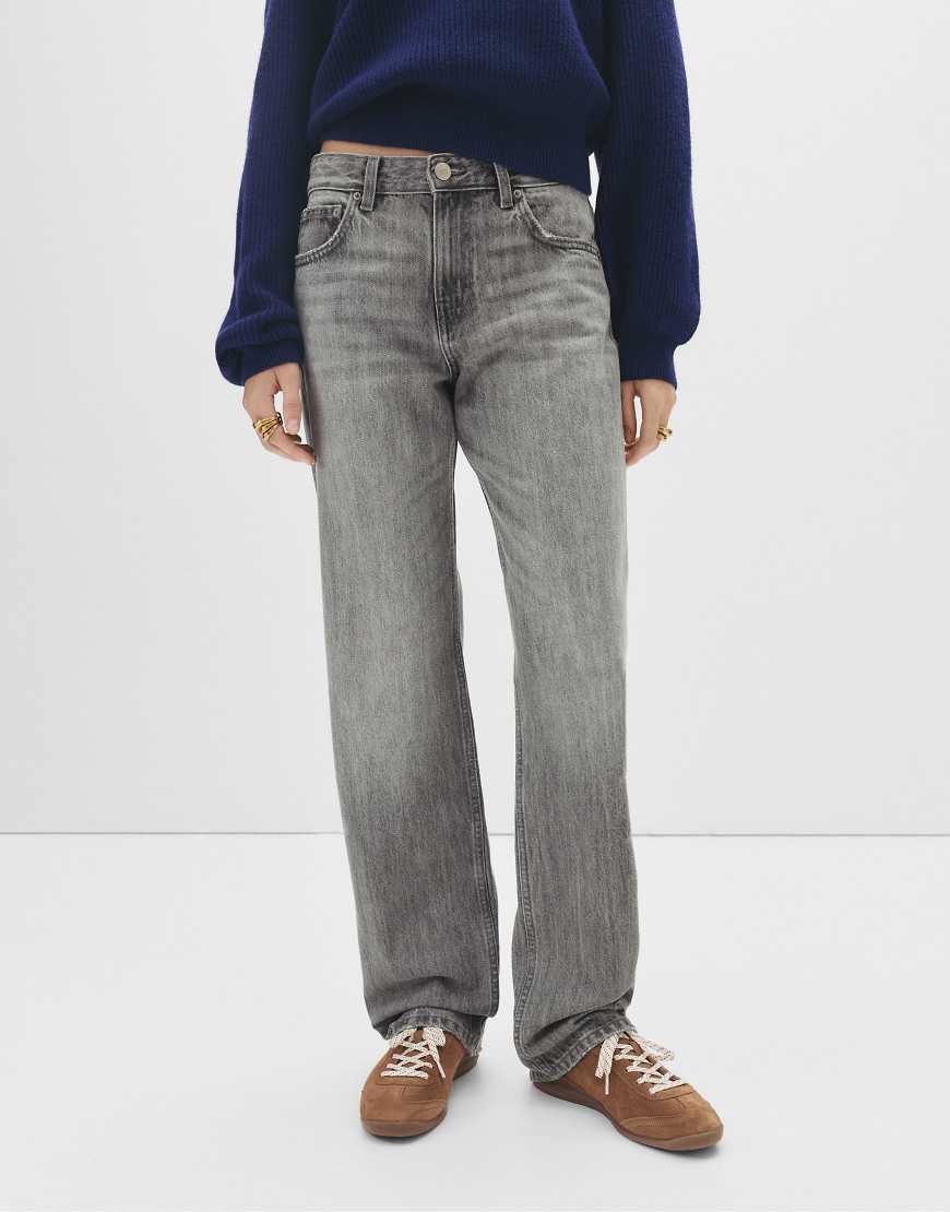 Pull & Bear - Lockere Oversize-Jeans in Grau von Pull & Bear