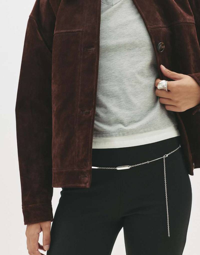 Pull & Bear - Metallic-Gürtel in Silber von Pull & Bear