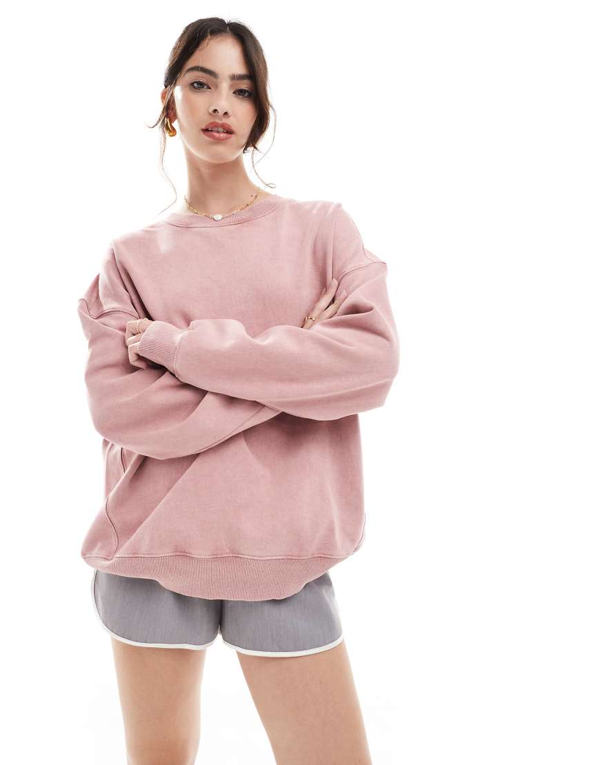 Pull & Bear - Oversize-Sweatshirt in Rosa von Pull & Bear