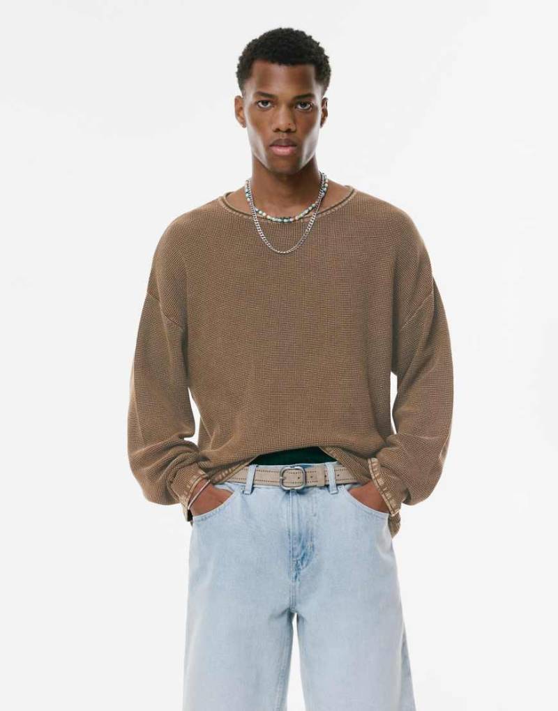 Pull & Bear - Pullover in Braun mit Besatz-Brown von Pull & Bear