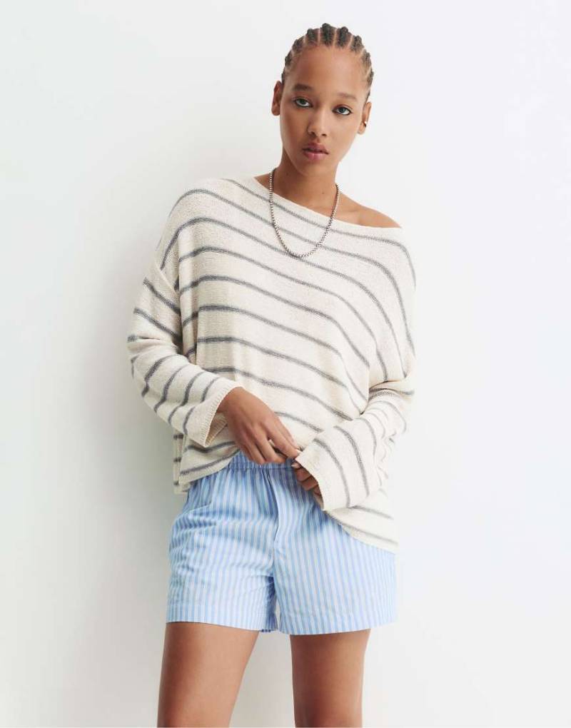 Pull & Bear - Pullover mit Streifen in Grau von Pull & Bear