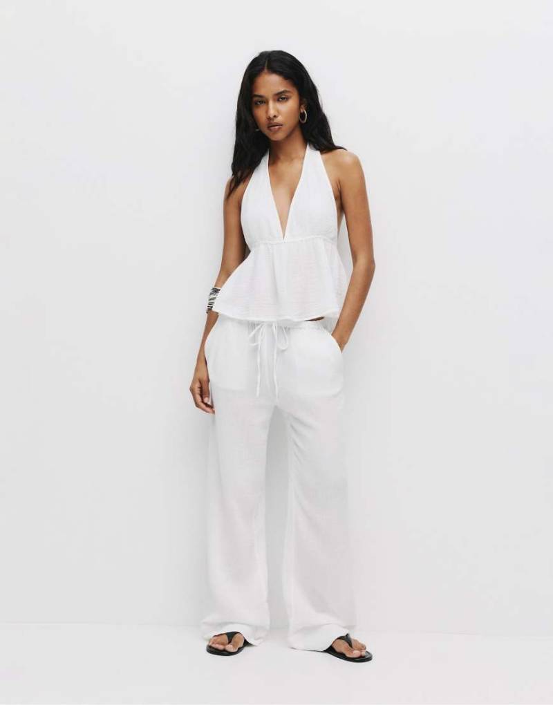 Pull & Bear - Rustic - Sweathose in Weiß Pull & Bear - Rustic - Sweathose in Weiß von Pull & Bear