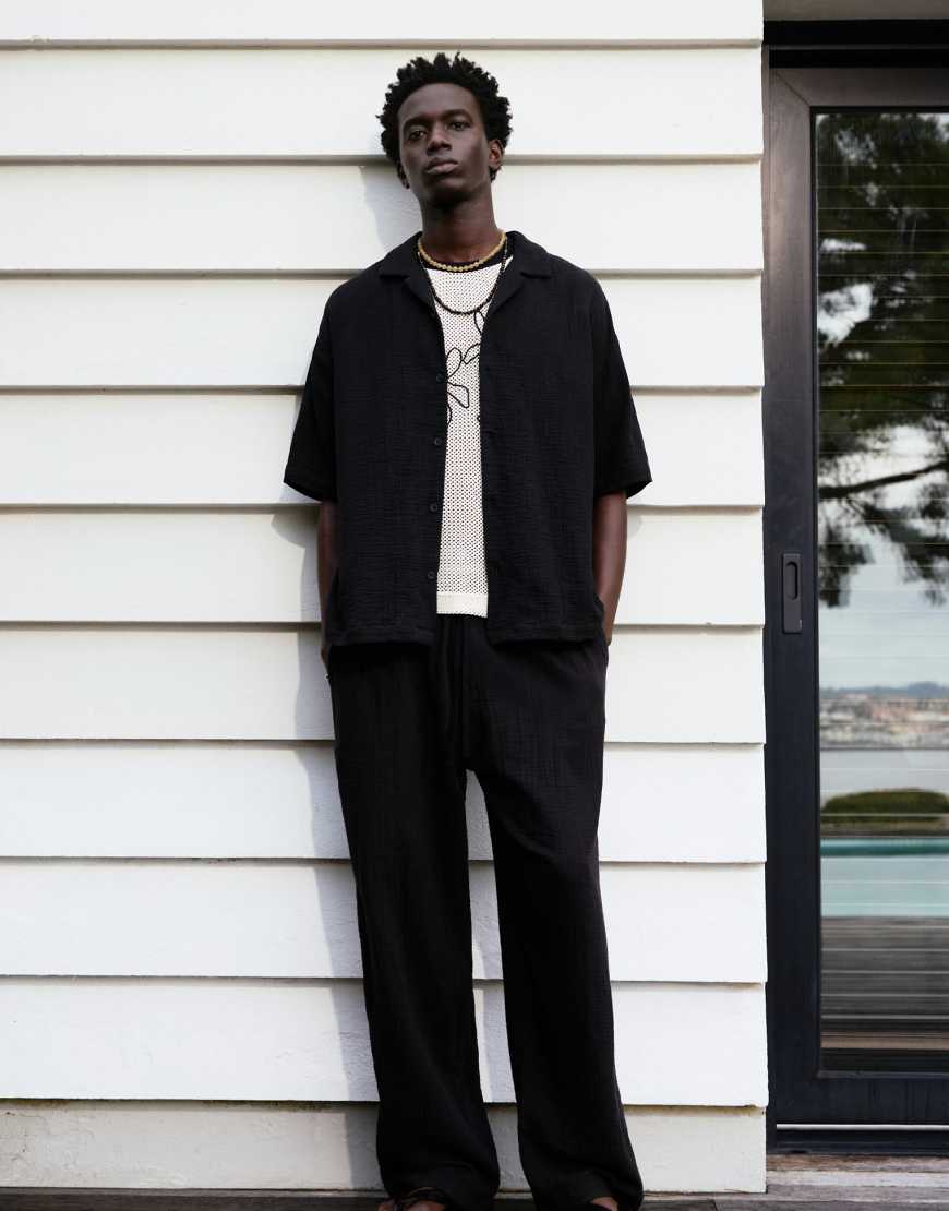 Pull & Bear - Rustikale Jogginghose in Schwarz von Pull & Bear