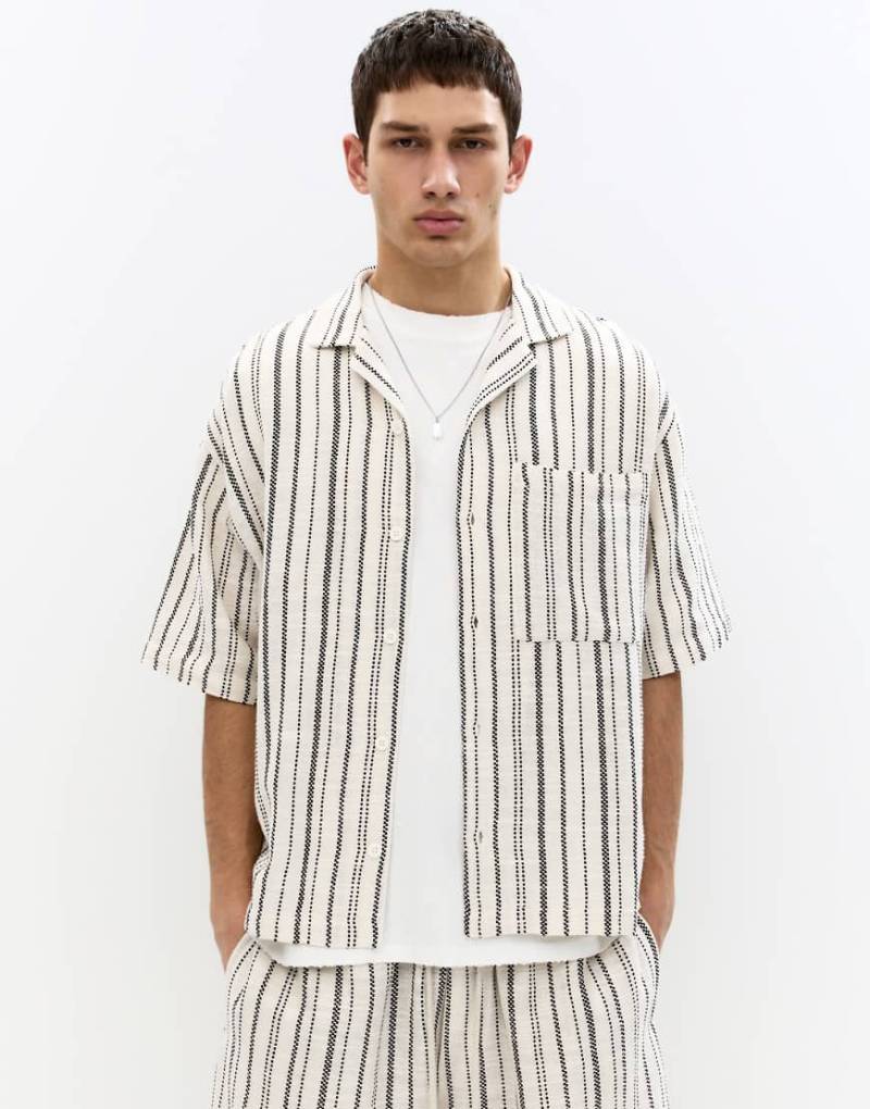 Pull & Bear - Rustikales Hemd mit Streifen-Bunt von Pull & Bear
