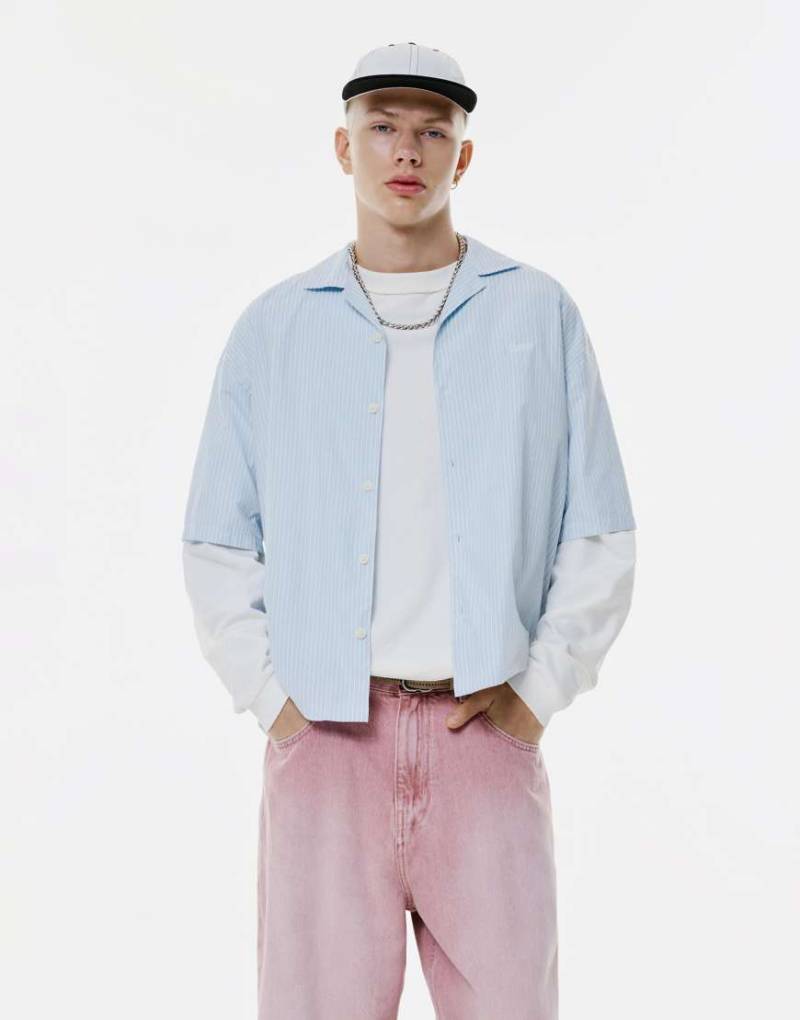 Pull & Bear - STWD - Gestreiftes Hemd-Bunt von Pull & Bear