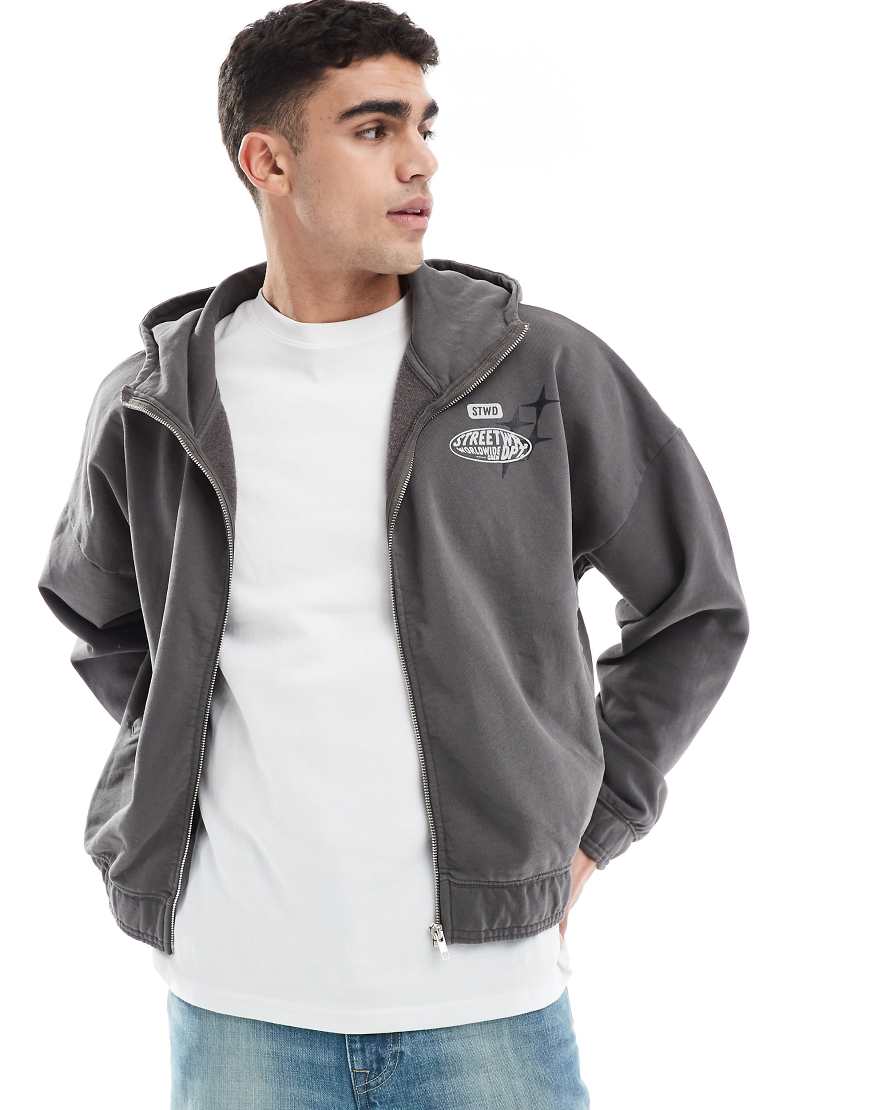 Pull & Bear - STWD - Kapuzenjacke in Anthrazit-Grau Pull & Bear - STWD - Kapuzenjacke in Anthrazit-Grau von Pull & Bear