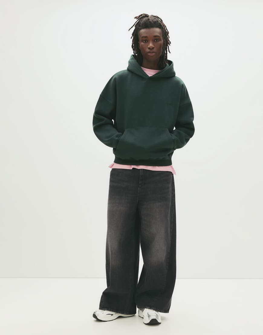 Pull & Bear - STWD - Kapuzenpullover in Flaschengrün von Pull & Bear