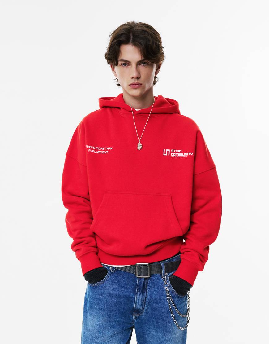 Pull & Bear - STWD - Kapuzenpullover in Rot von Pull & Bear