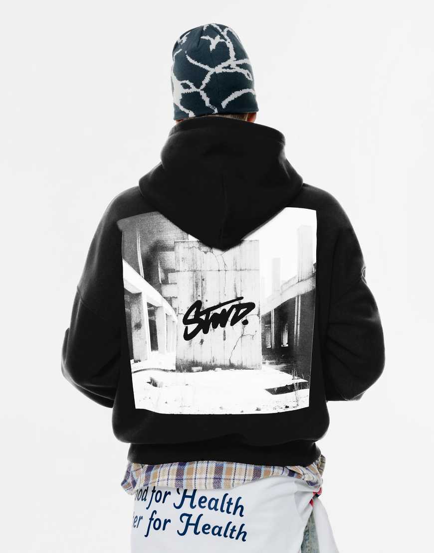 Pull & Bear - STWD - Kapuzenpullover in Schwarz von Pull & Bear