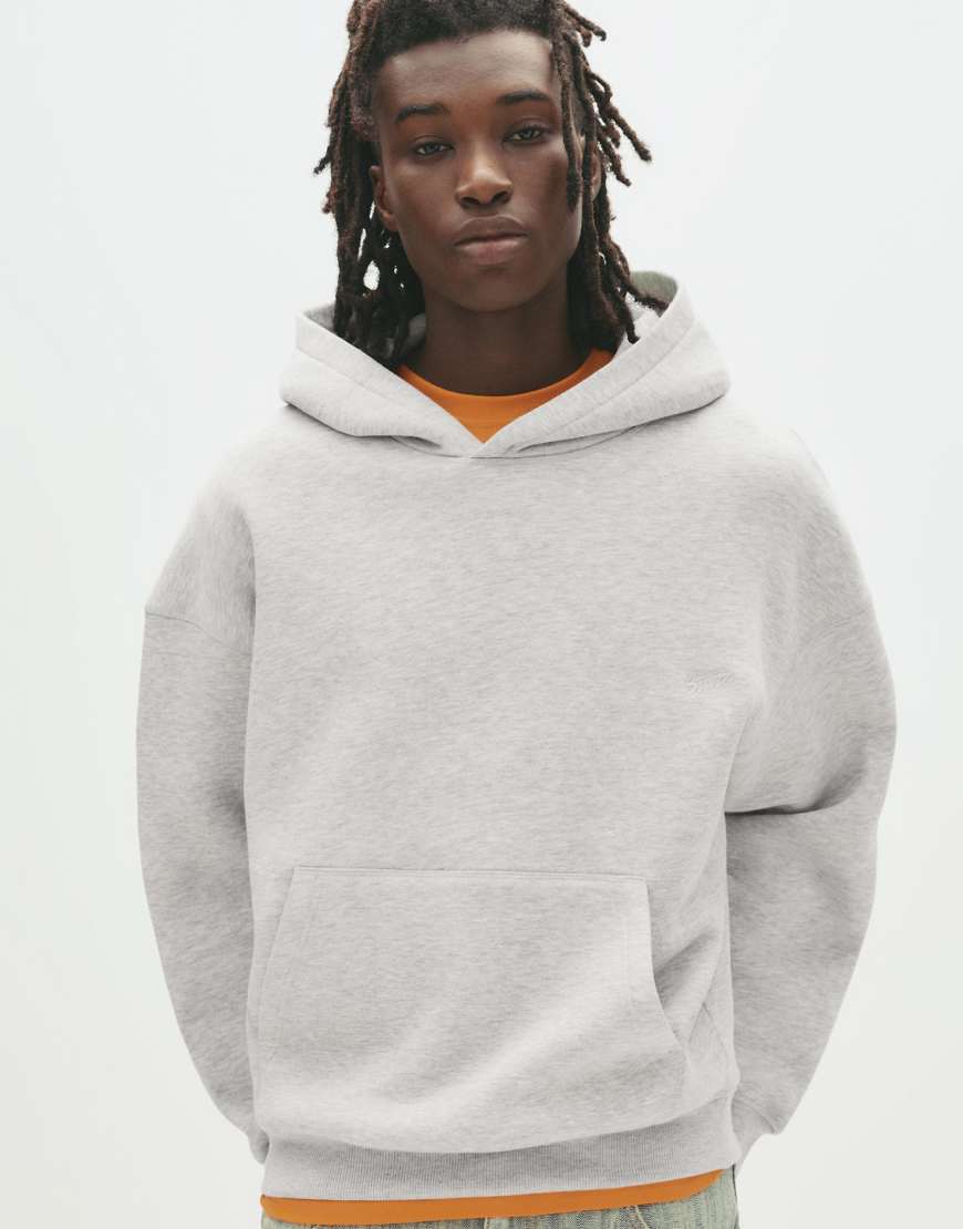Pull & Bear - STWD - Kapuzenpullover in grau meliert von Pull & Bear