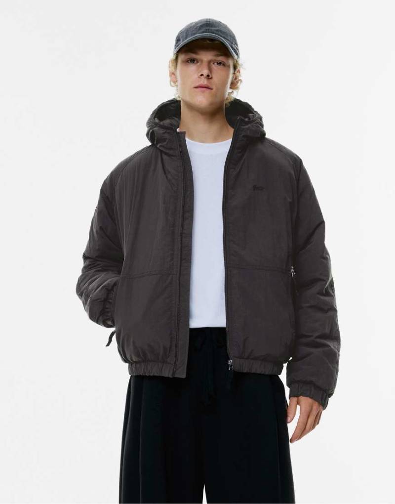 Pull & Bear - STWD - Regenjacke aus Ripstop in Schwarz von Pull & Bear