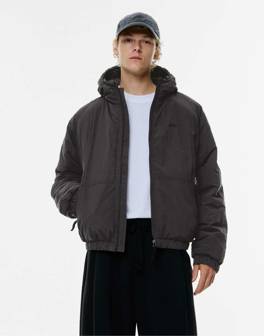 Pull & Bear - STWD - Regenjacke aus Ripstop in Schwarz von Pull & Bear