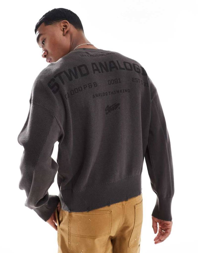 Pull & Bear - STWD - Strickpullover in Anthrazit-Grau von Pull & Bear