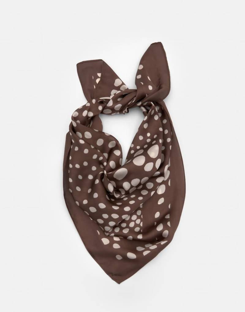 Pull & Bear - Schal in Braun mit Polka Dots-Brown von Pull & Bear