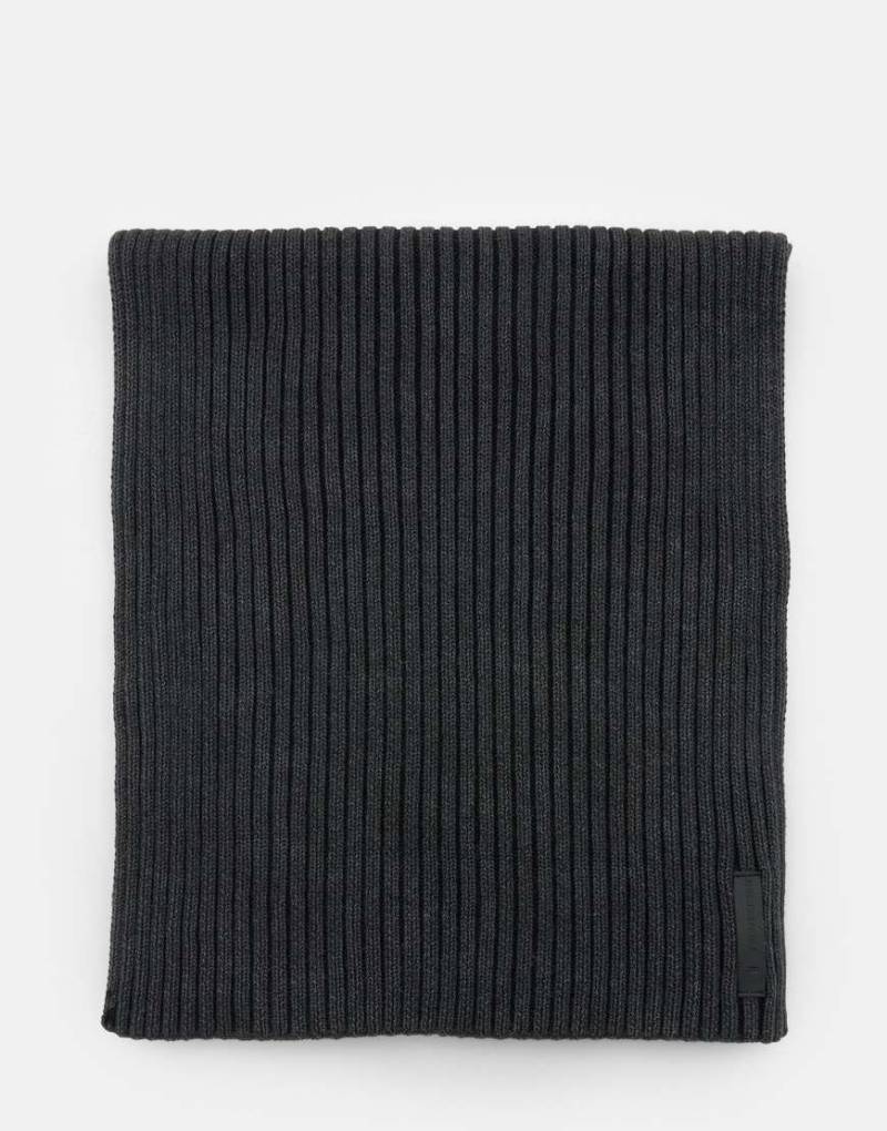 Pull & Bear - Schal in Schwarz mit gesticktem Label von Pull & Bear