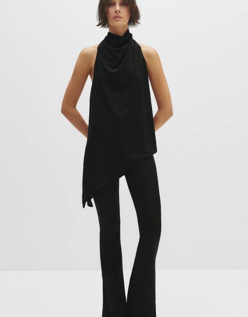 Pull & Bear - Schimmernde Schlaghose in Schwarz von Pull & Bear