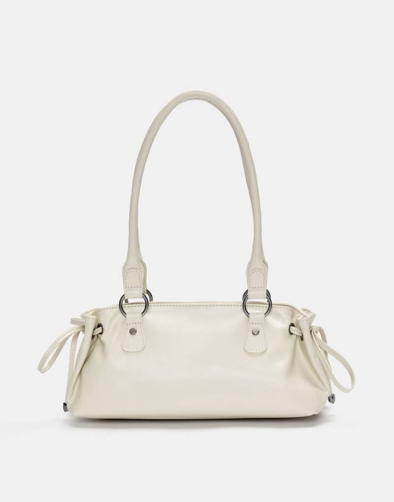 Pull & Bear - Schultertasche in Ecru mit Schleifen-Weiß von Pull & Bear