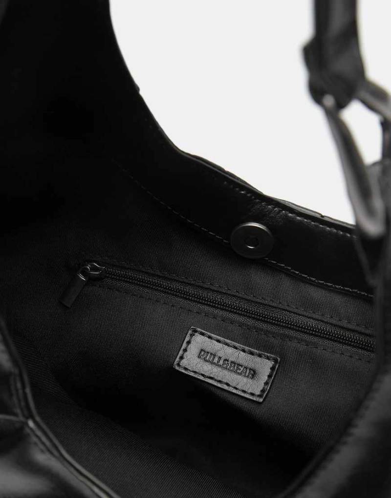 Pull & Bear - Schultertasche in Schwarz mit Ring von Pull & Bear