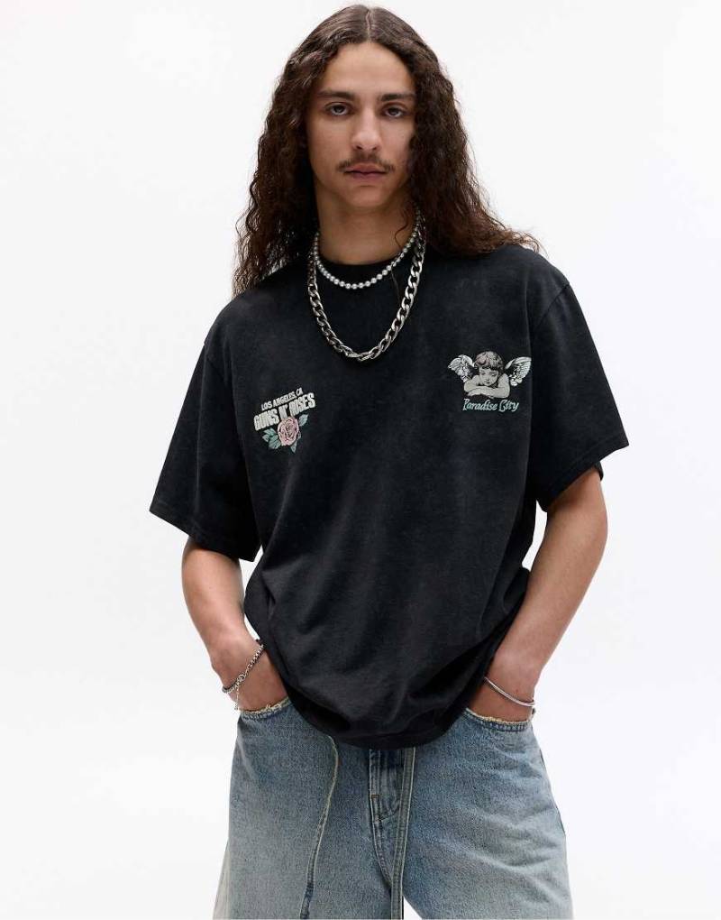 Pull & Bear - Schwarzes Guns-N'-Roses-T-Shirt Pull & Bear - Schwarzes Guns-N'-Roses-T-Shirt von Pull & Bear