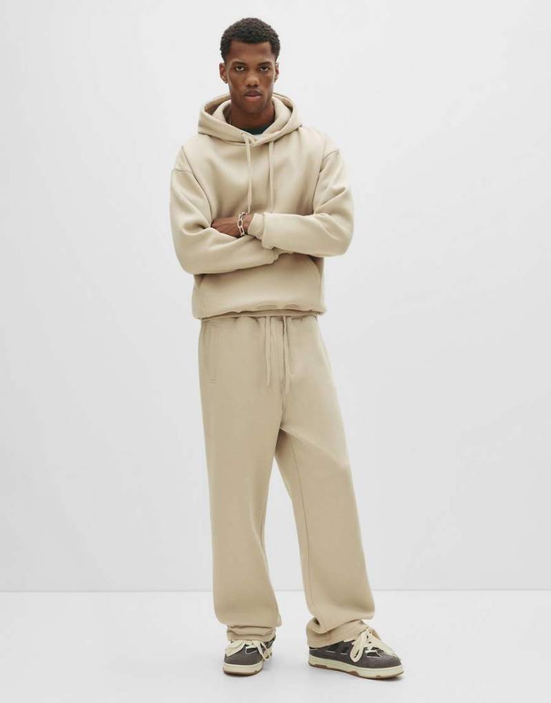 Pull & Bear - Schwere Jogginghose in Beige-Neutral von Pull & Bear