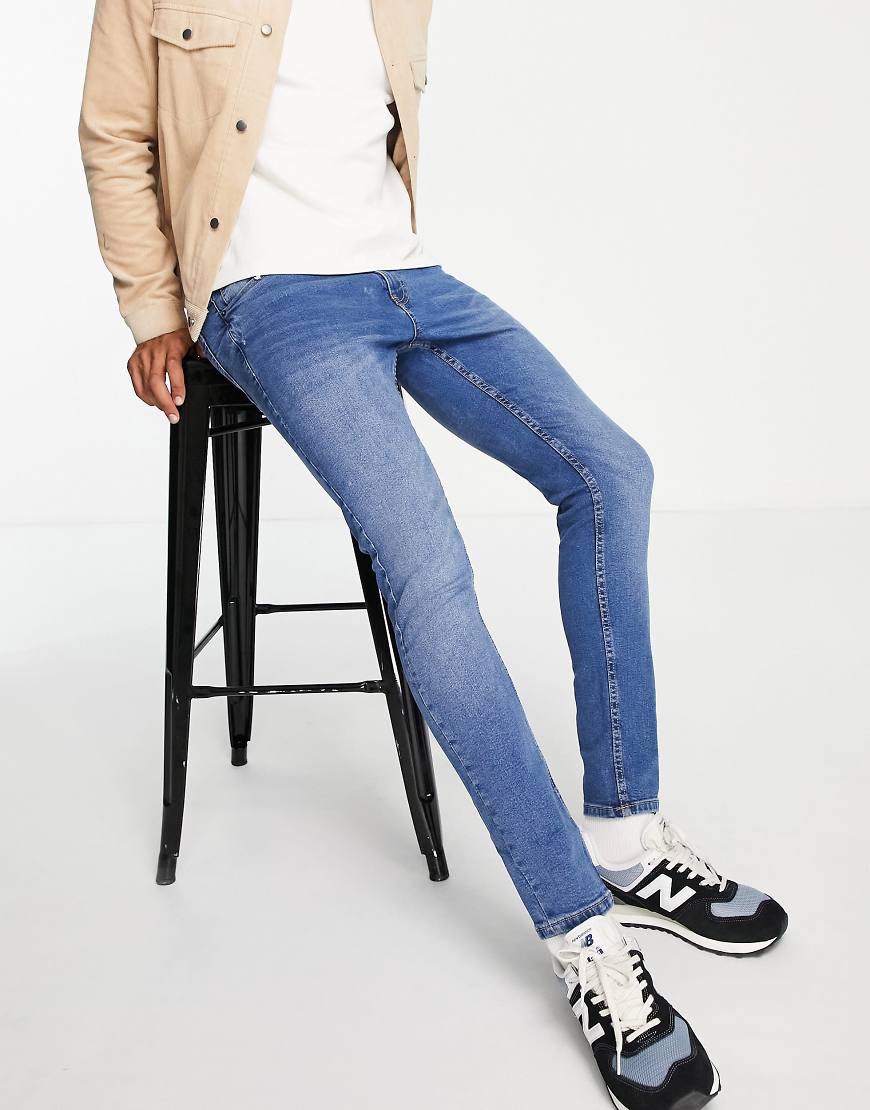 Pull & Bear - Sehr enge Jeans in Mittelblau von Pull & Bear