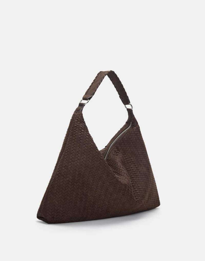 Pull & Bear - Shopper in Braun mit Flechtdesign-Brown von Pull & Bear