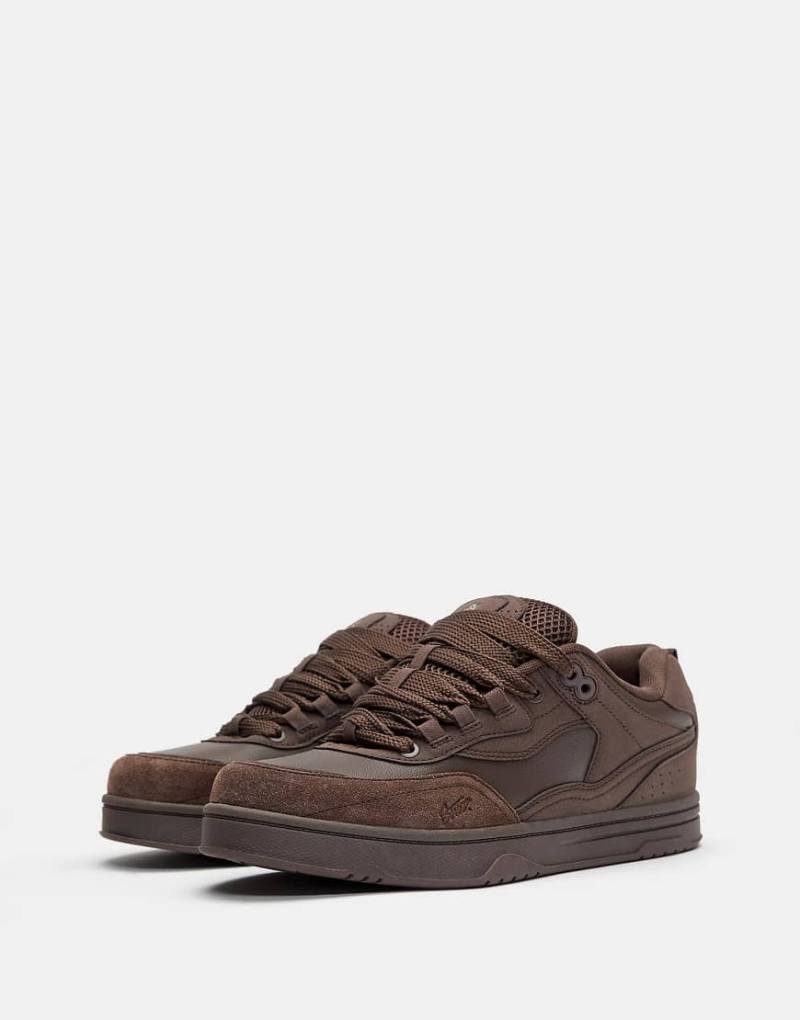 Pull & Bear - Skater-Sneaker in Braun mit mehreren Einsätzen-Brown von Pull & Bear