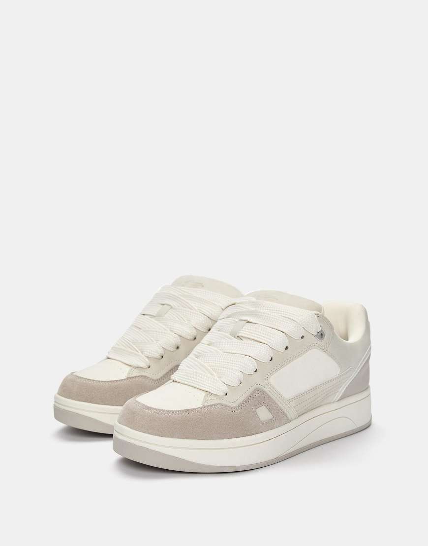 Pull & Bear - Skater-Sneaker in Ecru-Weiß von Pull & Bear