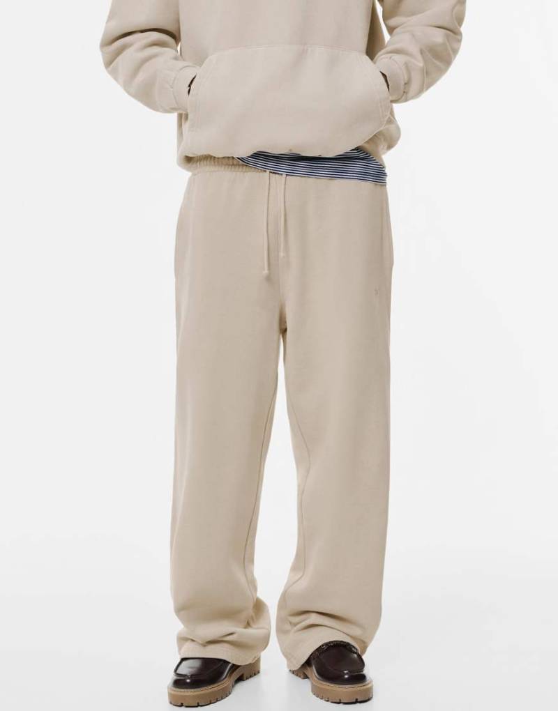 Pull & Bear - Skater-Trainingshose in Beige-Neutral von Pull & Bear