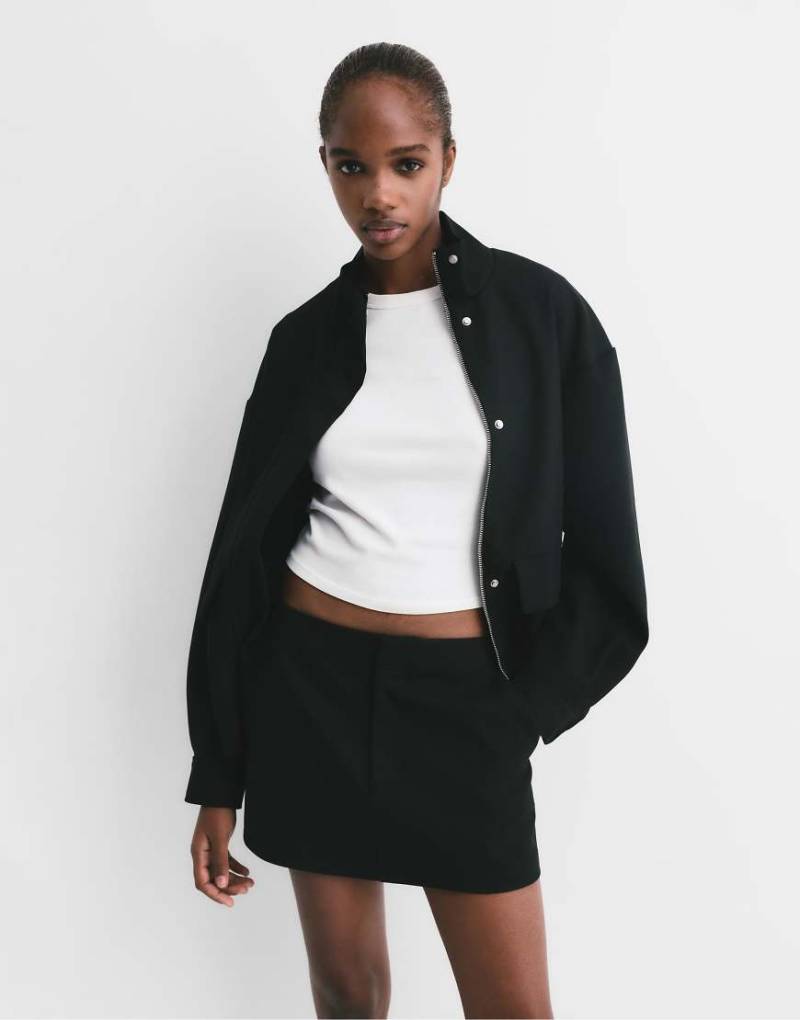Pull & Bear - Skort aus Webstoff in Schwarz von Pull & Bear
