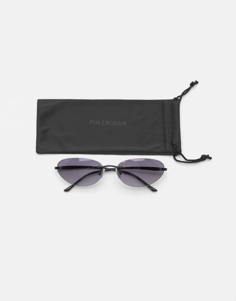 Pull & Bear - Sonnenbrille in Metallic-Schwarz von Pull & Bear