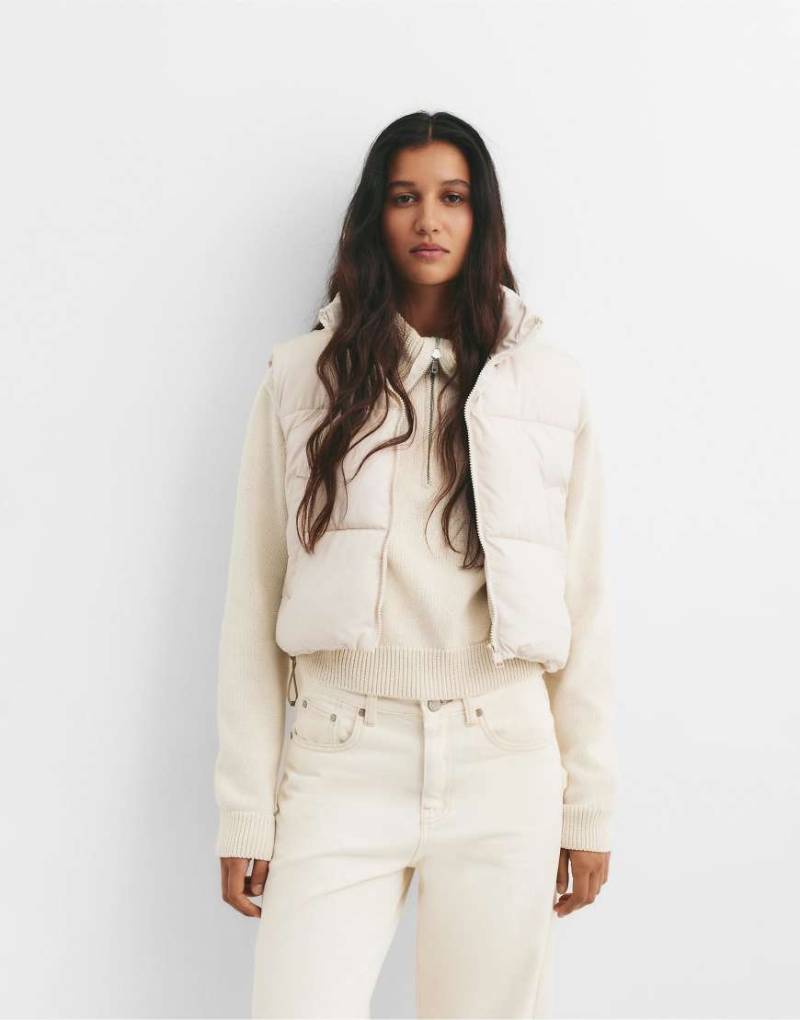 Pull & Bear - Steppweste in Beige-Neutral von Pull & Bear