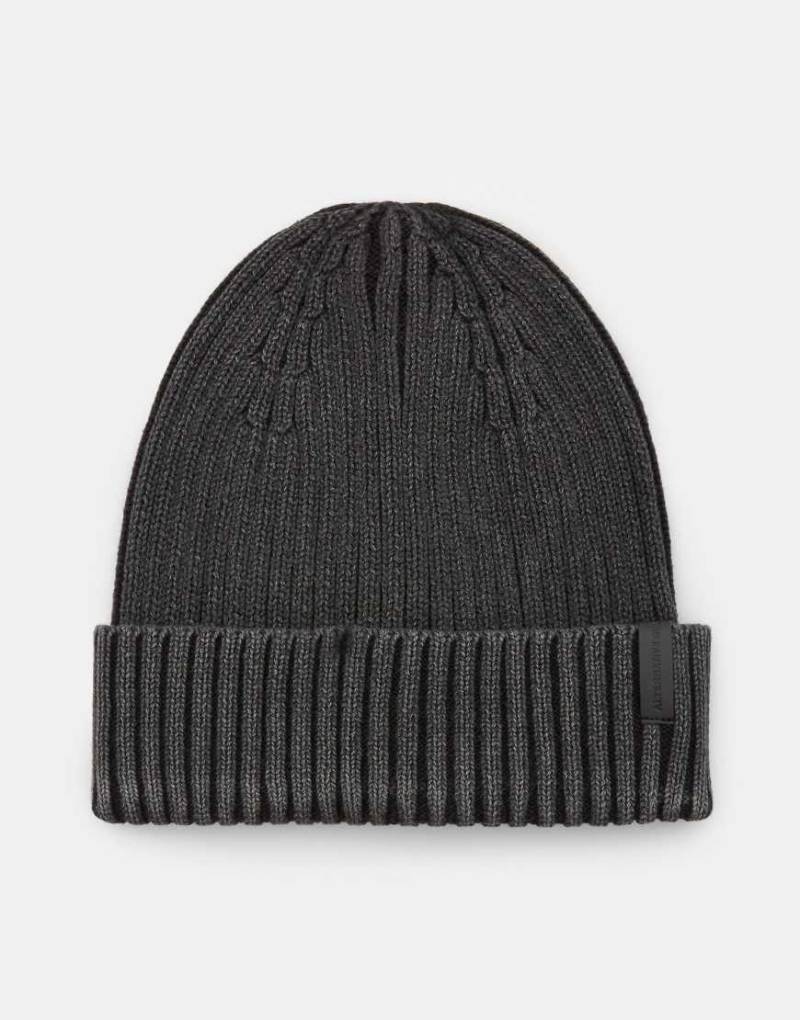 Pull & Bear - Strickmütze in Schwarz mit verwaschenem Finish von Pull & Bear
